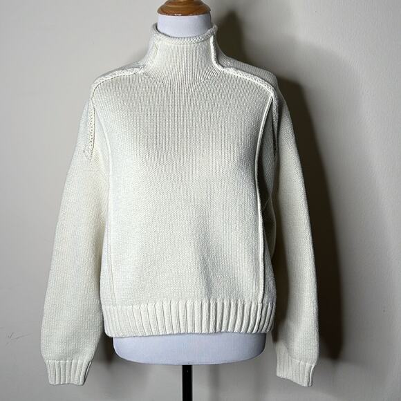 Zara Ecru Mock Neck Sweater - Picture 1 of 6